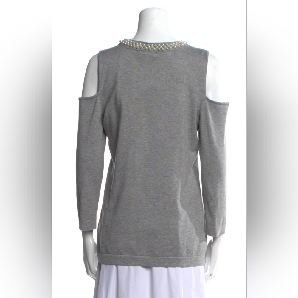 Flash Sale Karl Lagerfeld Scoop Neck Cold Shouldwer Sweater Size: M - Picture 4 of 5
